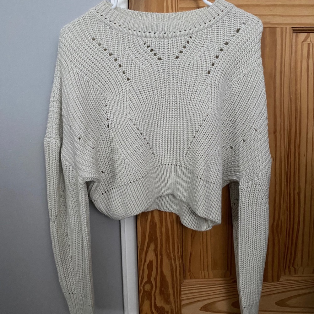 Cropped Cream Colored Sweater from Bloomingdales